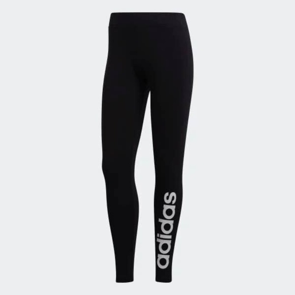 BRAND NEW women adidas essential linear black tights leggings pants size XS - Picture 2 of 6